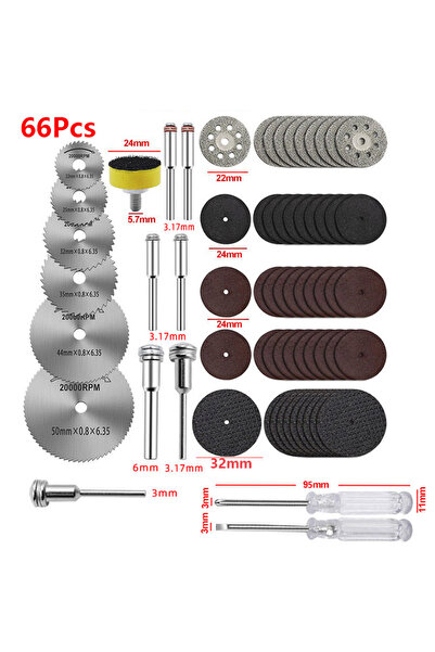 Choice1 66Pcs 7-66Pcs Cutting Wheel Set For Rotary Tool Dreme HSS Circular Sa...