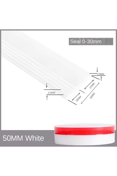 choice2 شريط سيليكون أبيض بطول 100 سم وعرض 50 مم، مانع لتسرب الهواء من أسفل ا...