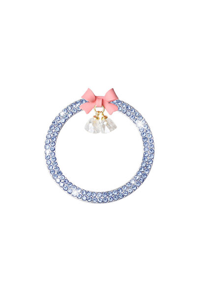 Choice قطعة واحدة من جرس على شكل فيونكة مرصعة بأحجار الراين الزرقاء، زر تشغيل...