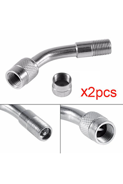 Choice Silver 135 Degree 2Pcs Motorcycle 45 90 135 Degree Angle Bent Valve Ad...
