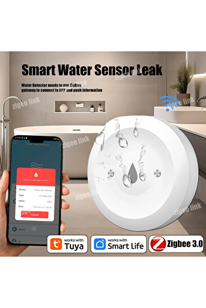 Choice مستشعر تسرب المياه الذكي Tuya ZigBee 3.0، جهاز إنذار تسرب الفيضانات، ت...