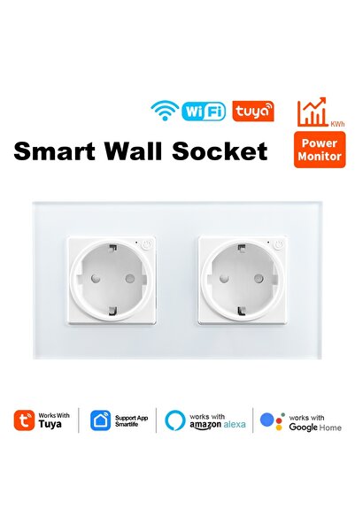 Choice Double Socket Tuya Smart Wifi EU Sockets 16A Power Monitor Outlet 110V...