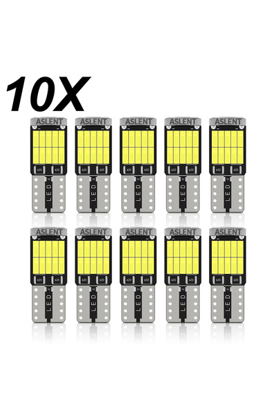 Choice1 مصابيح LED بيضاء ASLENT 10x W5W T10 كانبوس 4014 26SMD 6000K 168 194 L...