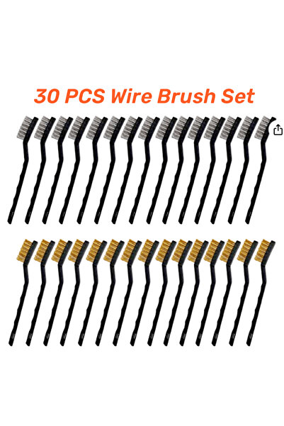 Choice1 مجموعة فرش سلكية من الفولاذ المقاوم للصدأ والنحاس الأصفر، 30 قطعة (10...