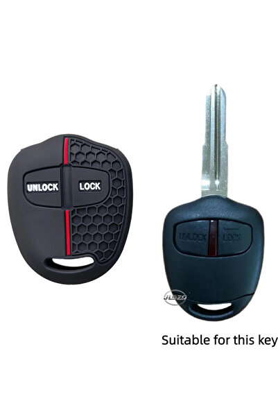 Choice غطاء مفتاح من السيليكون الأسود مناسب لسيارات ميتسوبيشي إيفولوشن، لانسر...