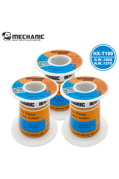 MECHANIC سلك لحام HX-T100 بوزن 150 غرام، قطر 0.8 مم، قطعة واحدة، قلب من الرات...