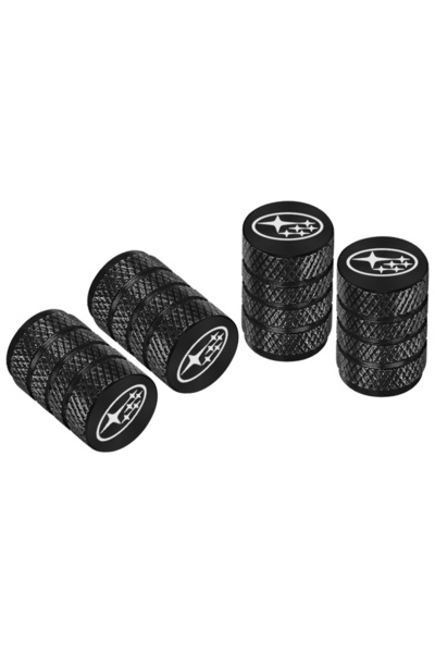 Choice غطاء صمام إطار سيارة معدني أسود مكون من 4 قطع، مناسب لسيارات سوبارو فو...