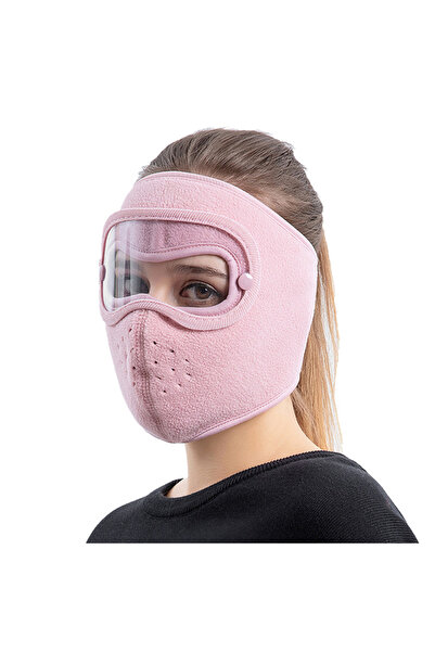 Choice1 قناع وجه شتوي وردي دافئ مضاد للغبار، قناع لركوب الدراجات الهوائية، قن...