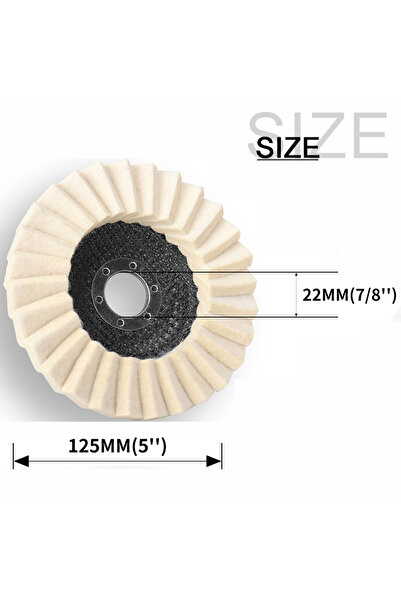 choice2 1pc 125mm 5 Inch Wool Felt Polishing Wheel Disc for Angle Grinder Woo...