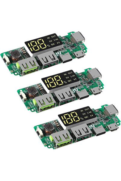 Choice 3 قطع 3 قطع لوحة شاحن بطارية ليثيوم LED مزدوجة USB 5 فولت 2.4 أمبير Mi...