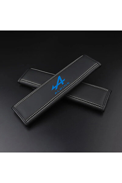 Choice1 غطاءان أسود وأبيض لحزام مقعد السيارة من جلد نابا، بشعار Alpine، مناسب...