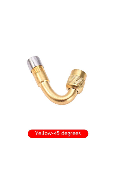 Choice8 صمام إطارات سيارة أصفر بزاوية 45 درجة (قطعة واحدة) - أنبوب تمديد نفخ ...