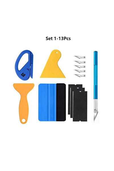 Choice مجموعة أدوات تغليف أفلام السيارات (1-13 قطعة): ملعقة فينيل، مكشطة، قاط...