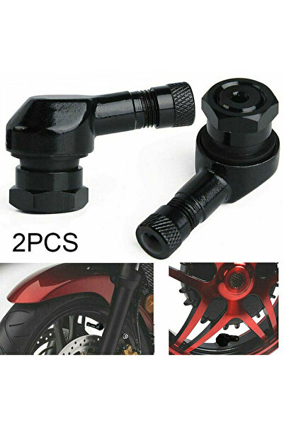 Choice8 صمام إطار دراجة نارية أسود من سبائك الألومنيوم، قطعتان، بزاوية 90 درج...