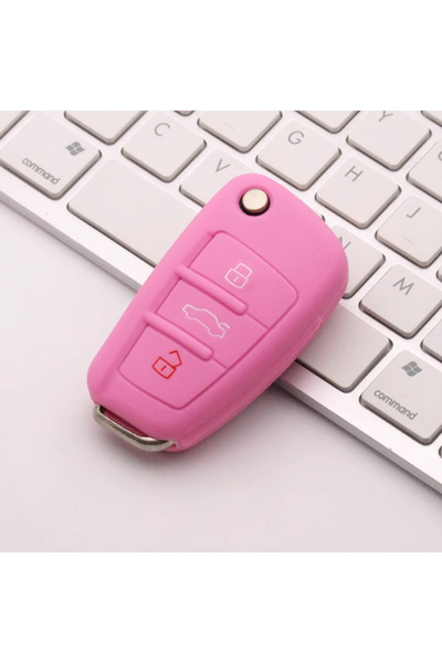 choice2 Pink New Silicone Car Key Cover Case For Audi A4 B7 A6 C5 C6 A1 A3 8P...