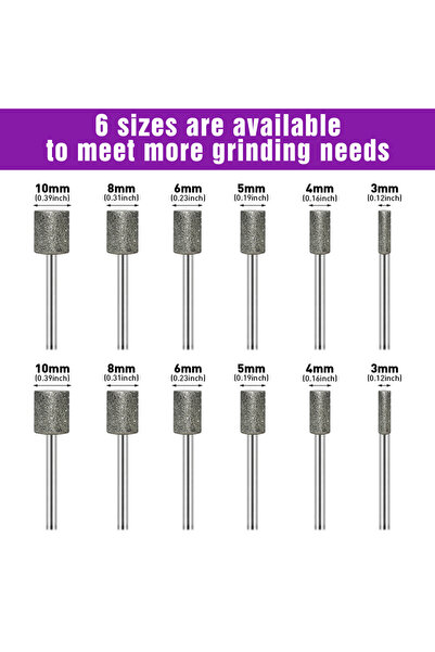 Choice مجموعة من 12 قطعة من رؤوس التجليخ الماسية المتوافقة مع أدوات دريميل ال...