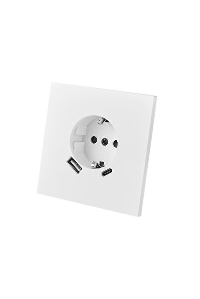 Choice10 EU 1 Socket USB and TC Skin Sensation Paint Plastic Electrical Outle...