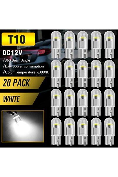 Choice13 10 قطع مصابيح سيارة LED بيضاء T10 بقوة 5 واط، بتقنية COB، زجاج، درجة...