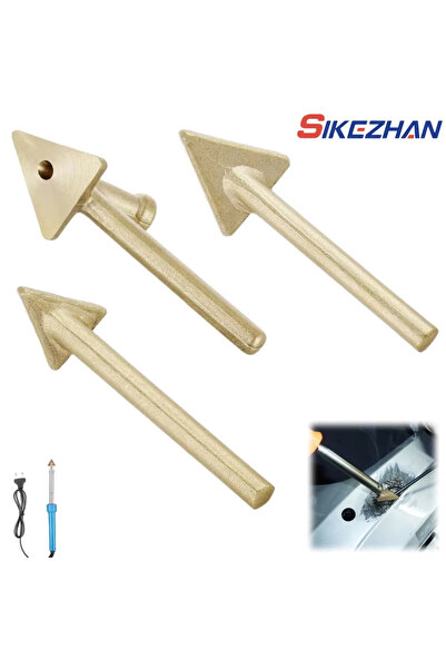 Choice 3pc Soldering Iron Tips set Copper Repair Triangular Smoothing Head We...