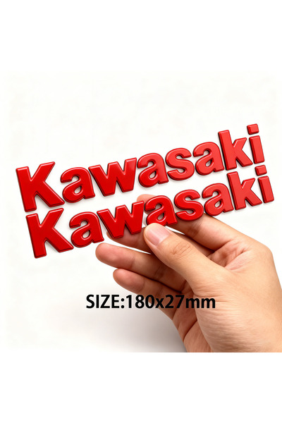 Kawasaki ملصق أحمر خماسي الأبعاد بشعار سميك لخزان وقود الدراجة النارية، لاصق ...