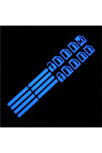 Choice مجموعة من 18 قطعة من أزرار وظائف السيارة الفلورية الزرقاء، مقاومة للما...