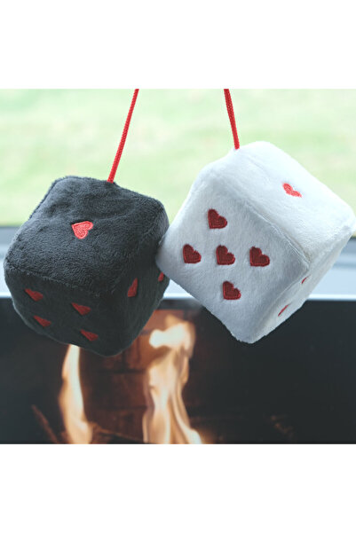 Choice زوج واحد من مكعبات قطيفة ناعمة على شكل قلب، مقاس 7 سم، باللونين الأسود...