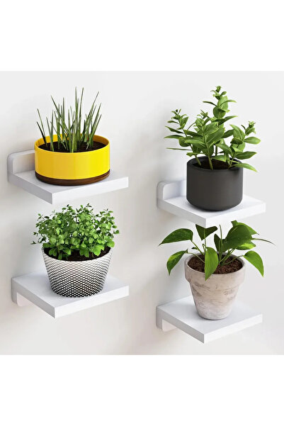 Choice 1set WHITE G4567D 4Pack Small Floating Shelves for Wall, Wood Shelf 5 ...