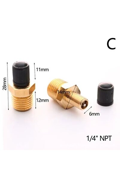 Choice صمام إطار سيارة C 1/4 NPT 1/8 NPT M10*1 صمام لولبي لإطار دراجة نارية ب...
