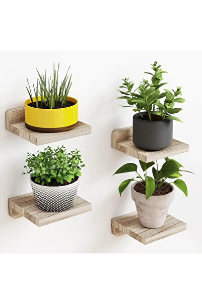 Choice 1set Log color G4567 4Pack Small Floating Shelves for Wall, Wood Shelf...