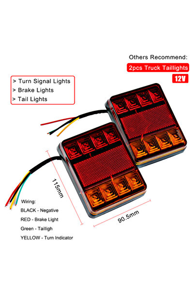 Choice others B 12V Truck Taillights For Trailer Autotruck Pilots Rear Lights...