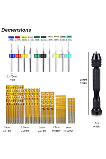 Choice مجموعة مثقاب يدوي 61 قطعة، مثقاب صغير جدًا، مثقاب يدوي، لقمة لولبية، م...