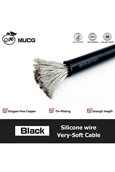 Choice28 كابل سيليكون أسود بطول 1 متر، مقاس 4 AWG، متوفر بأطوال 1 متر/2 متر/3...