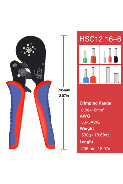 Choice أداة ضغط أطراف الأنبوب HSC12 16-6 HL كماشة صغيرة لطرف أنبوبي HSC12 16-...