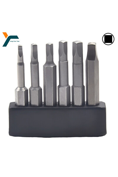 Choice 6 قطع من رؤوس مفكات البراغي المربعة، ساق سداسية 1/4 بوصة، طول 50 مم، م...