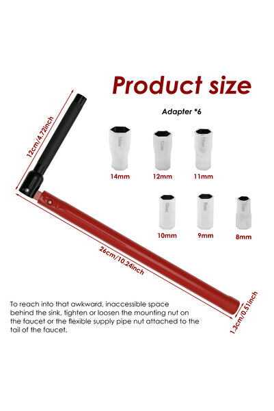 Choice1 8-14mm Sink Faucet Wrench Kitchen Bathroom Tap Installation Tool Carb...