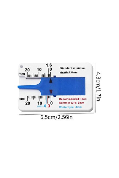 Choice Blue 0-20MM Tyre Tread Depth Depthometer Gauge Caliper Plastic Tread R...