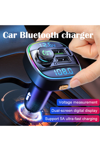 Choice مشغل MP3 للسيارة C22 أسود اللون بتقنية بلوتوث مع شاحن USB سريع وجهاز إ...