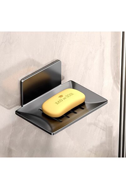 Choice صحن صابون معدني أسود سميك قطعة واحدة، لا يحتاج إلى ثقب، يتضمن لاصقًا، ...