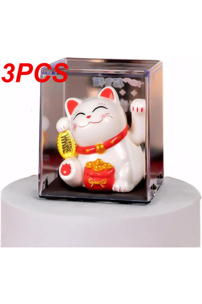 Choice White-3PCS Solar Charging Auspicious Maneki Neko Waving Its Arms. Trad...