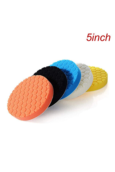 Choice4 مجموعة وسادات تلميع مركبة مقاس 5 بوصات (5 قطع) مع وسادات إسفنجية للقط...