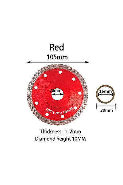 Choice4 Red 105mm 105MM/115MM/125MM Turbo Diamond Saw Blade Granite Marble Cu...