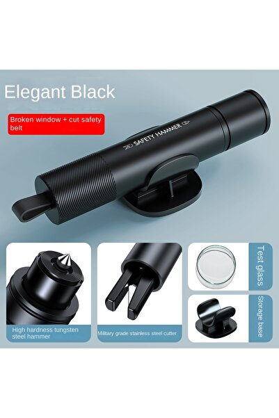 Choice مطرقة أمان للسيارة 2 في 1 من سبيكة سوداء، أداة طوارئ لكسر الزجاج وقطع ...