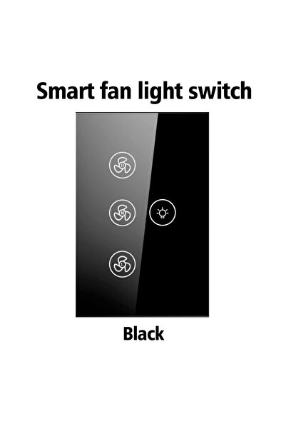 Choice مفتاح ذكي أسود قياسي من تويا يعمل بتقنية الواي فاي لمروحة السقف وإضاءة...