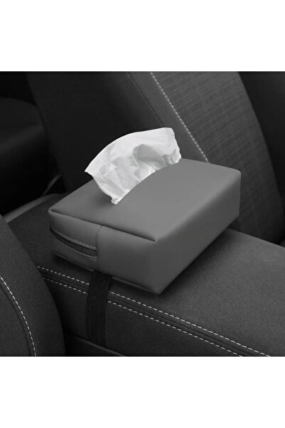 Choice علبة مناديل رمادية للسيارة، علبة مناديل معلقة على مسند ظهر المقعد مع م...