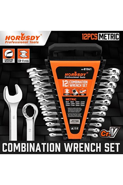 Choice HORUSDY 12Pcs Metric Spanner Set Ring Open Ended Spanners CRV With Rac...