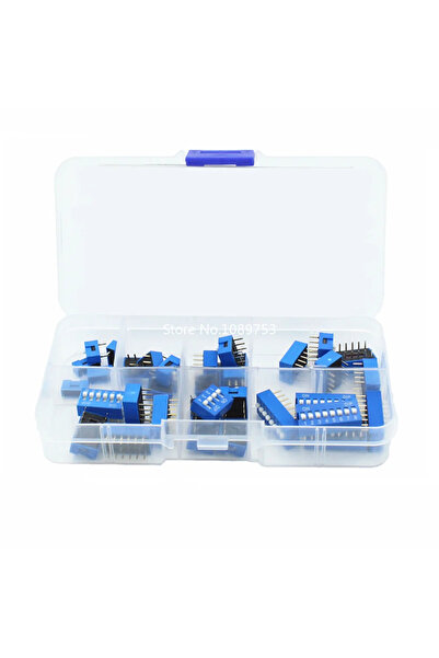 Choice1 Blue with box 35PCS/LOT Dip Switch Kit In Box 1 2 3 4 5 6 8 Way 2.54m...