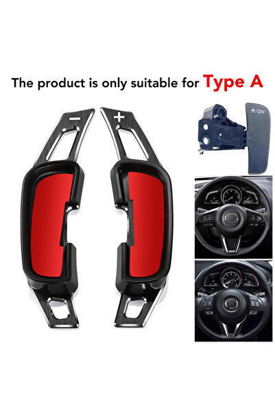 Choice مقبض تبديل السرعات لعجلة القيادة من النوع A باللون الأسود لسيارات مازد...