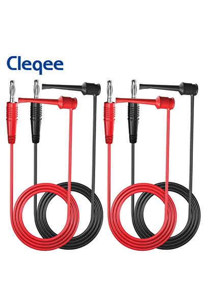 Choice مجموعة أسلاك اختبار Cleqee P1039 (4 قطع) تتضمن قابس موز 4 مم مع مشبك خ...