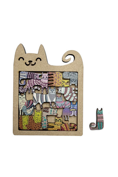 Choice 1set Colorful 13 Cute Cat Puzzle Wooden Irregular Panel Cartoon Animal...