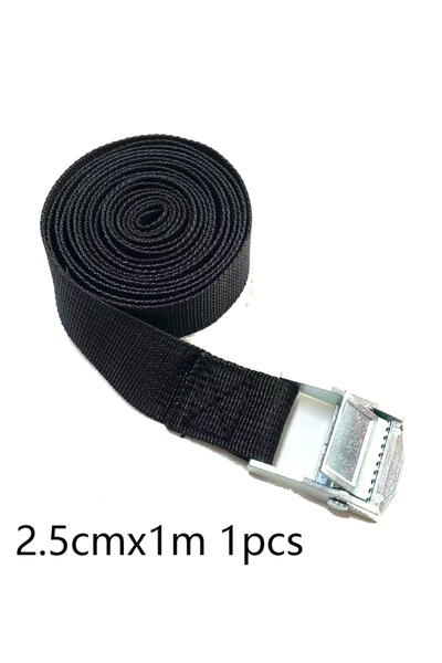 choice2 حزام أسود 2.5 سم × 1 متر، قطعة واحدة، حزام تثبيت متين لحمل الأمتعة عل...